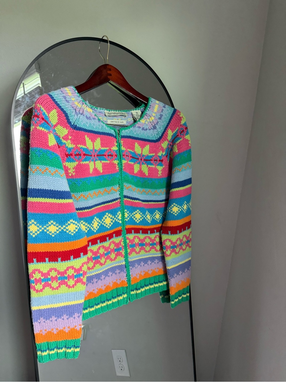 David Brooks Knitted by hand sweater